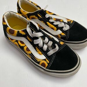 Vans Black and Yellow Floral Sneakers